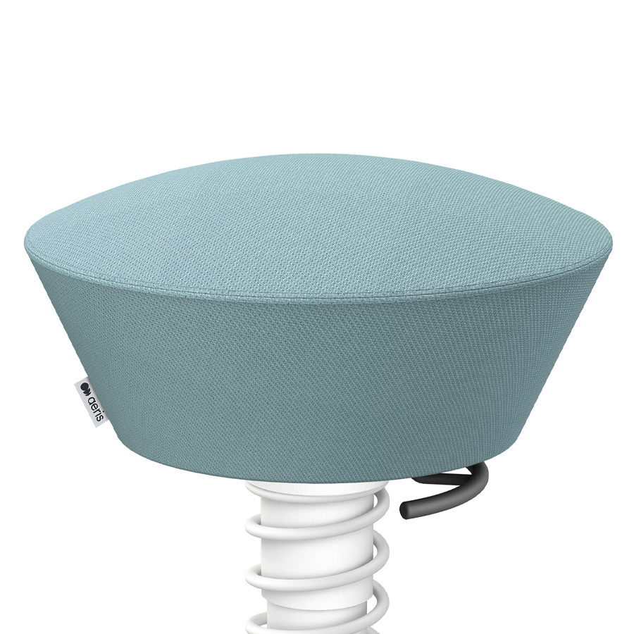 Aeris Swopper Select Wolle pastellblau - Gleiter - Gestell weiß - Nahaufnahme