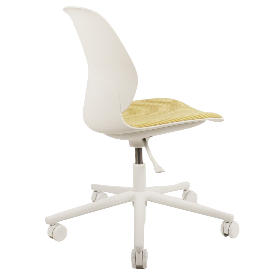 Haworth Maari | Schale plaster | Bezug Oceanic gelb | Gestell Aluminium weiß | Rückseite