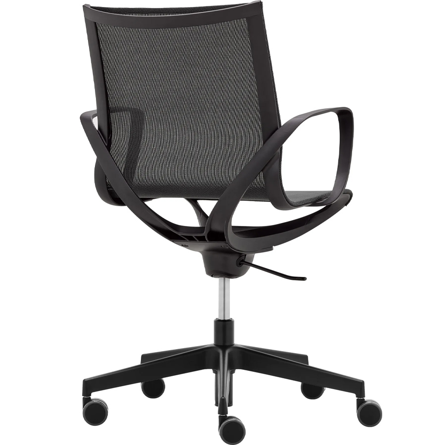 Rim Zero G Gestell schwarz, Sitzpolster 441 schwarz, mit festen Armlehnen, Fußkreuz schwarz