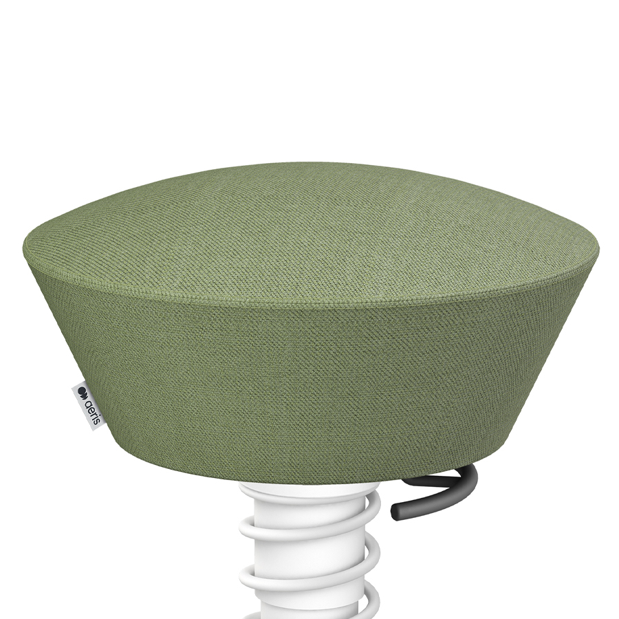 Aeris Swopper Capture Wolle grün-beige meliert - Rollen - Gestell weiß - Nahaufnahme