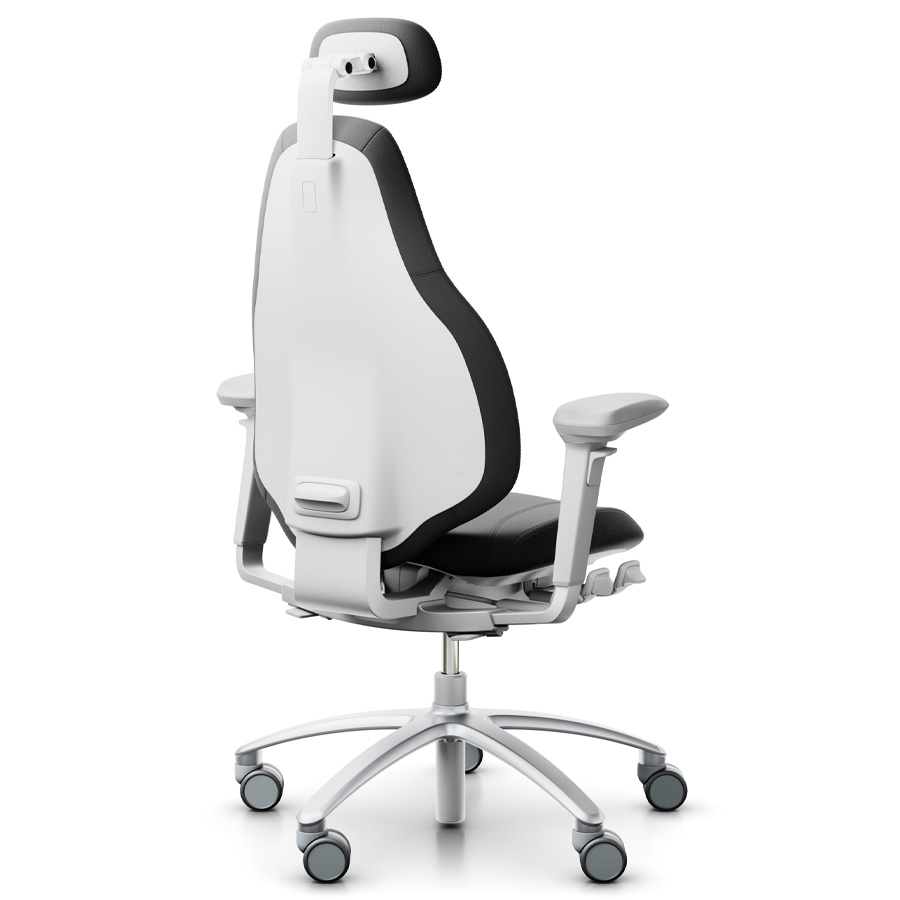 RH Mereo 220 silver-grey mit hoher Rückenlehne, Armlehnen und Nackenstütze - Rückenansicht