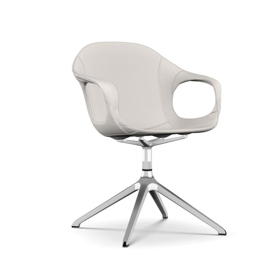 Kristalia Elephant Drehstuhl Leder weiss C12