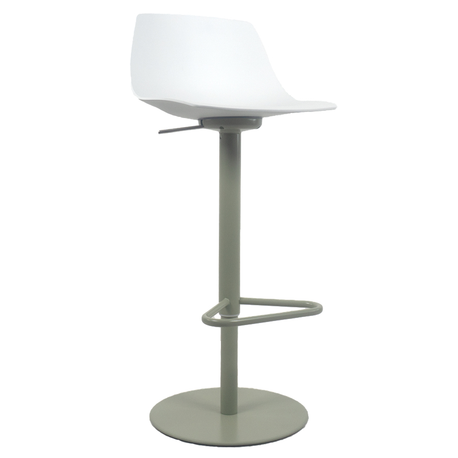 lapalma MIUNN S104 Barhocker | Baydur weiss | Gestell Pistazie | Platte rund