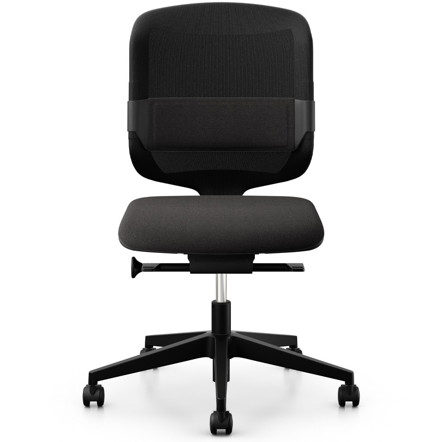 Giroflex 434-3019 schwarz mit Lordosepolster und Kunststoff-Fußkreuz - Frontansicht