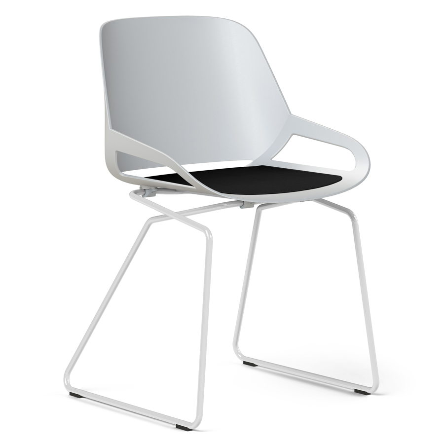 Aeris Numo Kufengestell weiß - Sitzschale weiß - Sitzkissen schwarz