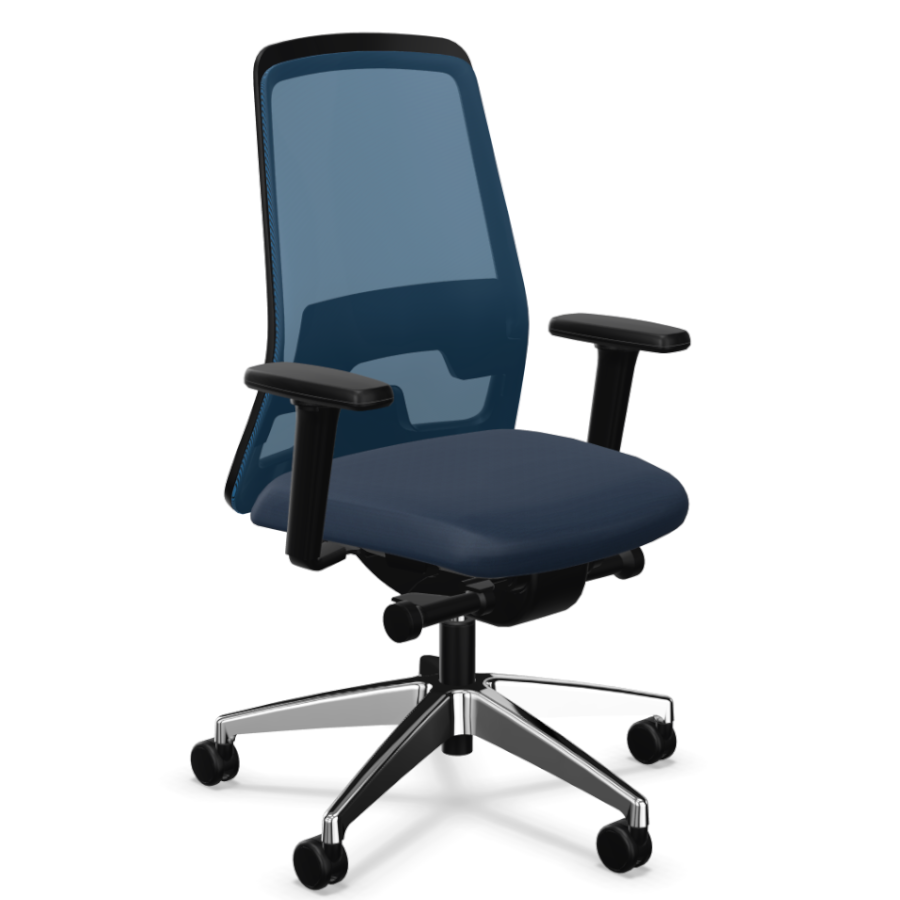 Interstuhl Every (EV21C) Bürostuhl Netzrücken Comfort Netz blau Bezug blau