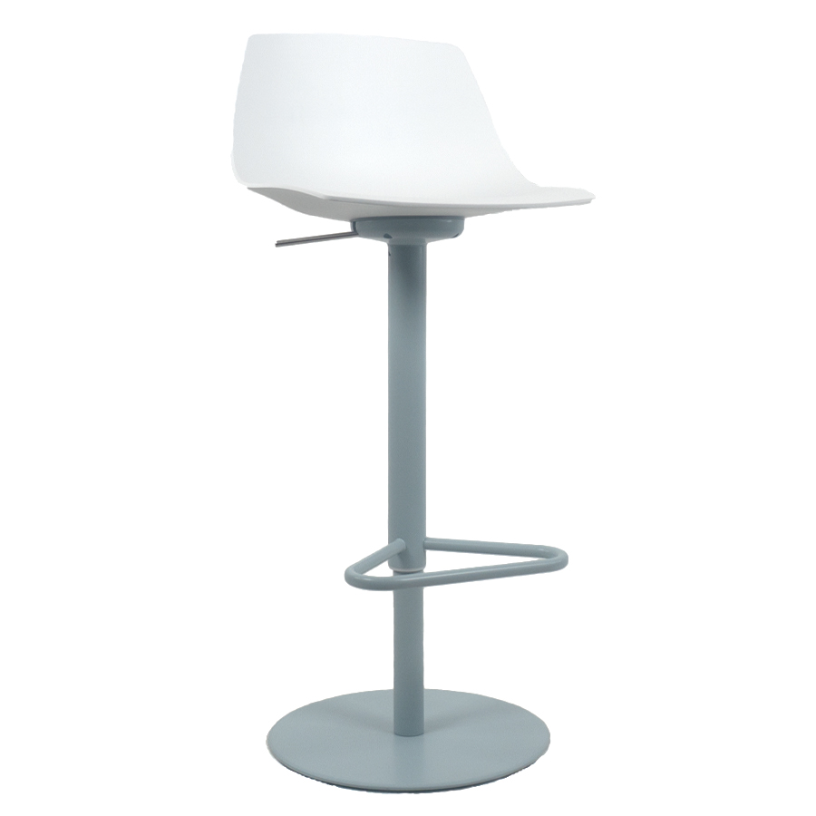 lapalma MIUNN S104 Barhocker | Baydur weiss | Gestell Celeste | Platte rund