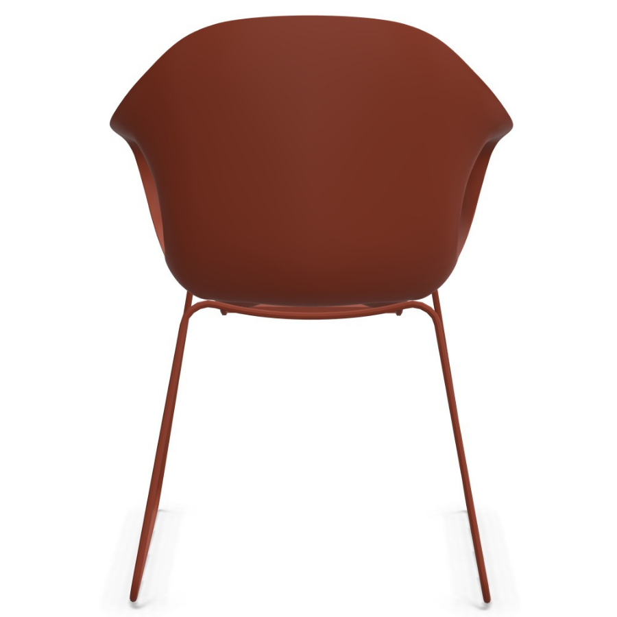 Kristalia ELEPHANT Stuhl  terracotta mit Kufengestell terracotta - Rückansicht