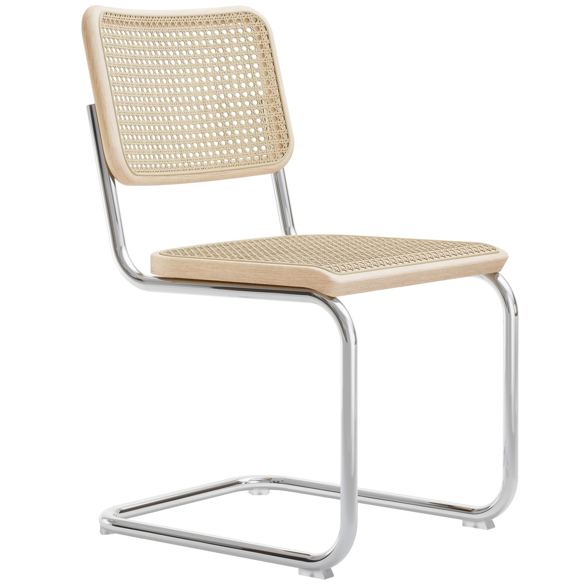 THONET S 32 V | Esche Pure Materials | Stahlrohr-Freischwinger | Gestell verchromt