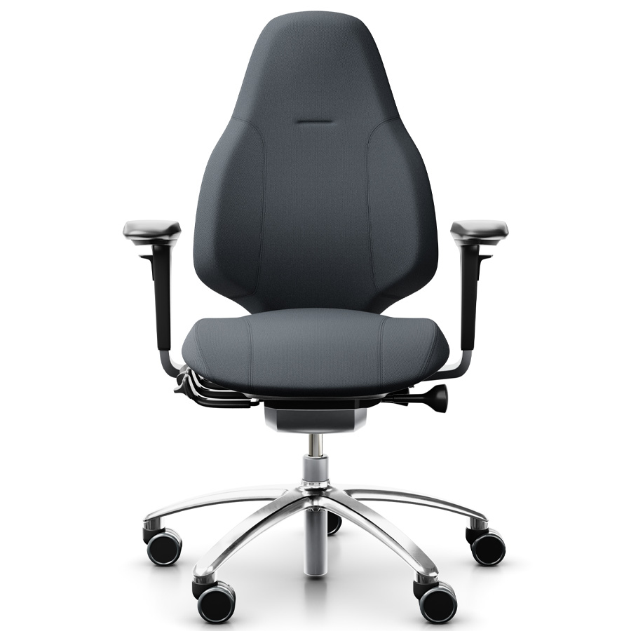 RH Mereo 220 mit hoher Rückenlehne, Armlehnen und Fußkreuz poliert - Frontansicht