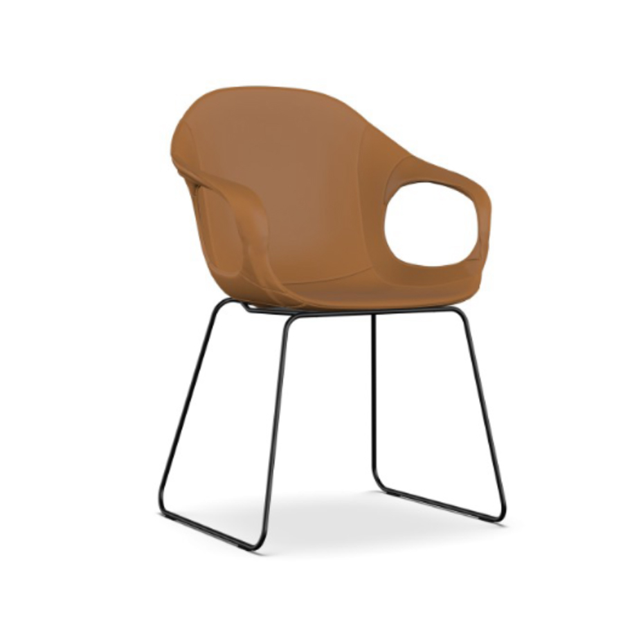 Kernleder Cognac Kufengestell schwarz Kristalia Elephant