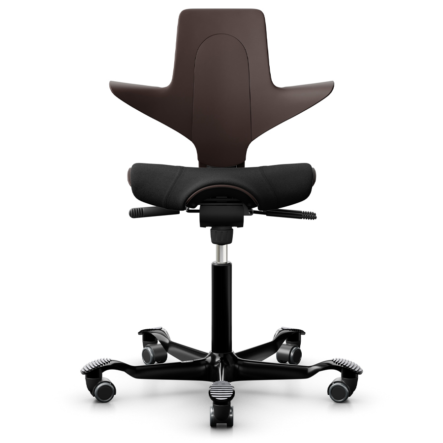 HAG CAPISCO PULS 8020 braun mit Stoff Cura schwarz - Gestell schwarz - Frontansicht