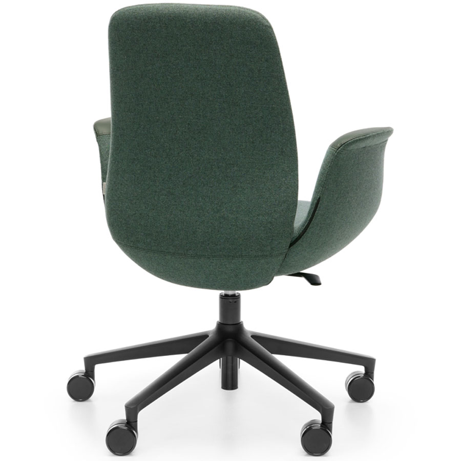 Profim ElliePro 20ST Bezug grün mit Armauflagen Leder - Fußkreuz schwarz - Rückseite