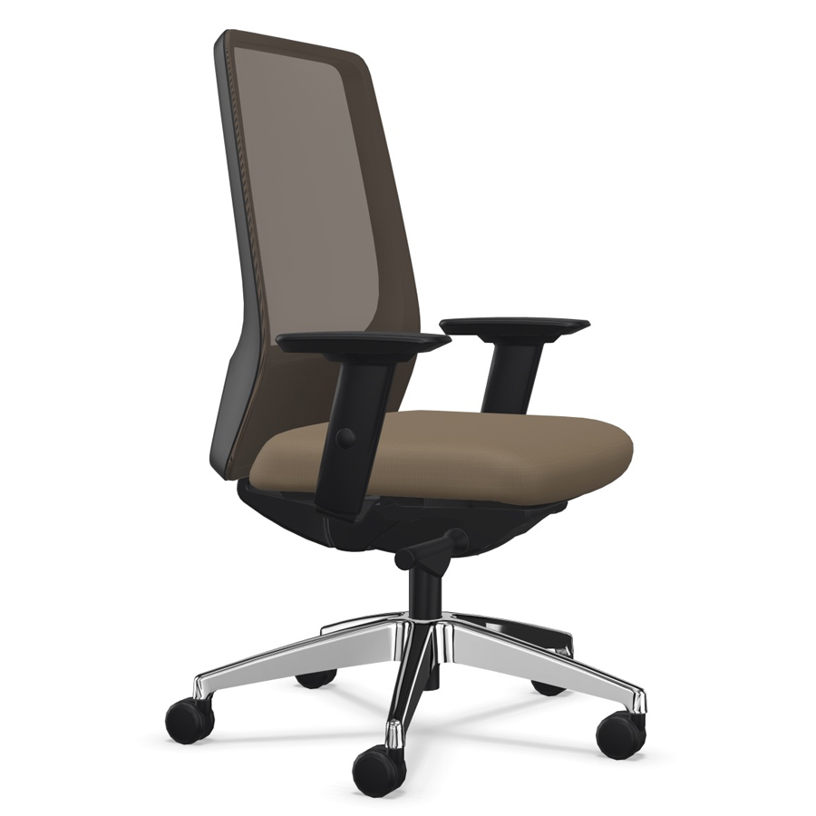 Interstuhl AIMis1 (1S03) Bürostuhl mit Netzrücken beige Fußkreuz Chrom