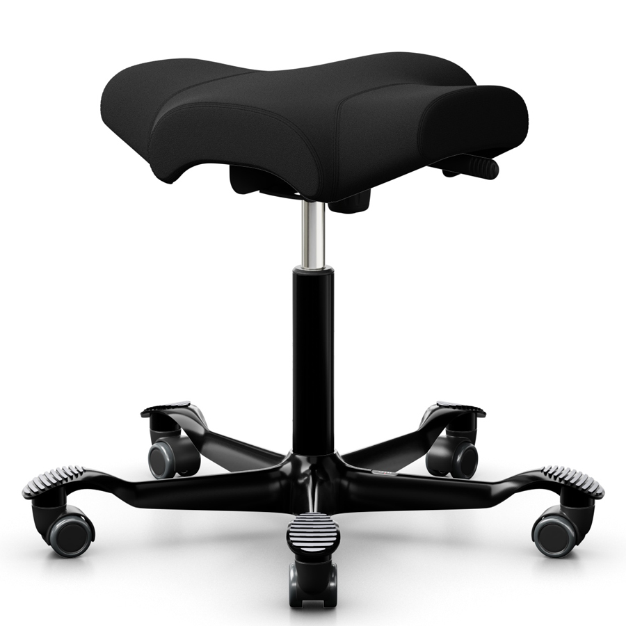 HAG CAPISCO  8105 Hocker Stoff Xtreme schwarz - Gestell schwarz - Rückansicht