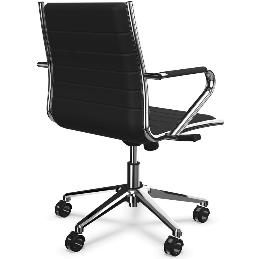 Sitland Classic Managerstuhl Leder schwarz mit Armlehnen - Rückansicht