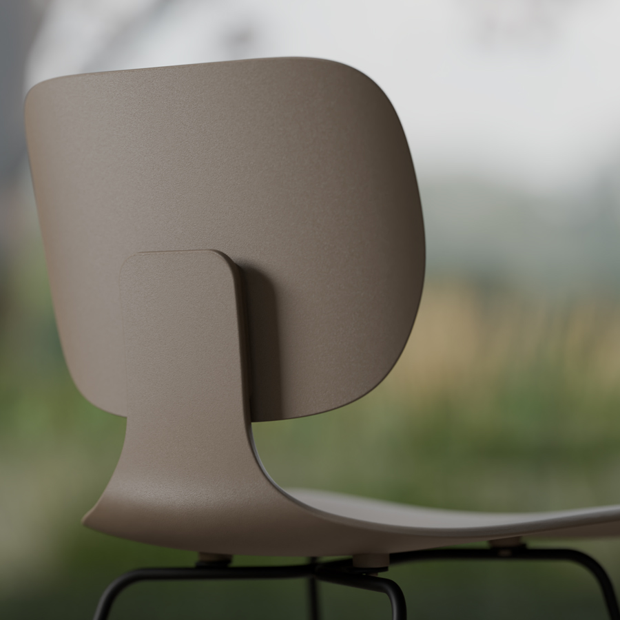 Klöber CoMeet com55 | Kufengestell | Sitz und Rücken in Taupe | Nahaufnahme