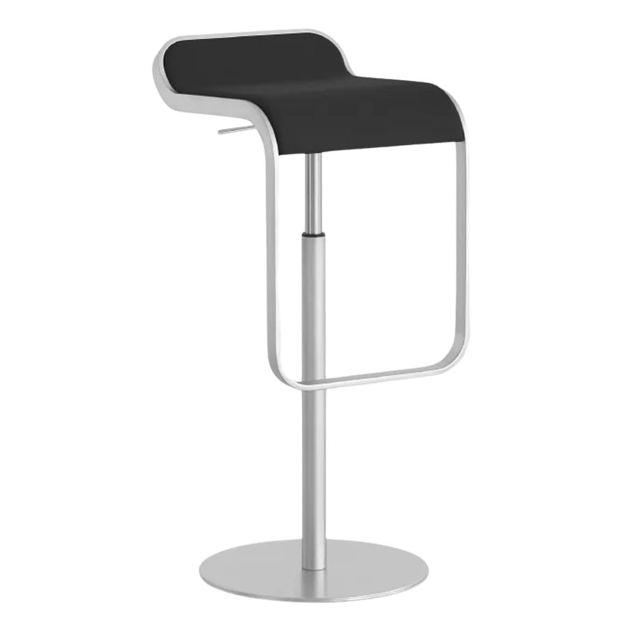 Lapalma LEM Barhocker | Sitzfläche schwarz lackiert | Rahmen und Gasfeder verchromt