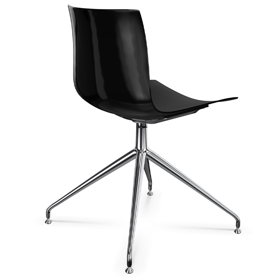 Arper CATIFA 46 0368 einfarbig schwarz - Gestell Alu glänzend - hinten