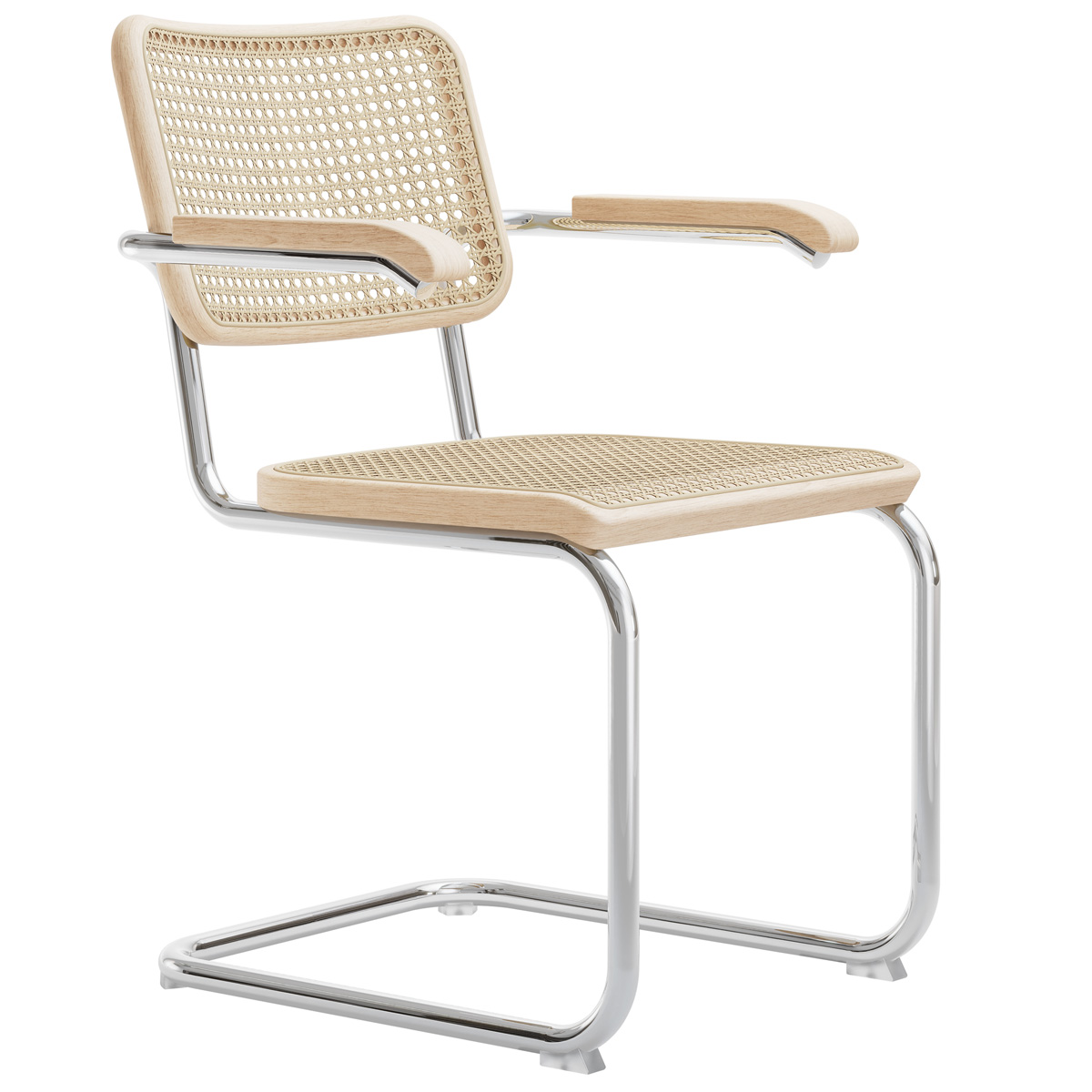 THONET S 64 V | Esche Pure Materials | Stahlrohr-Freischwinger mit Armlehnen