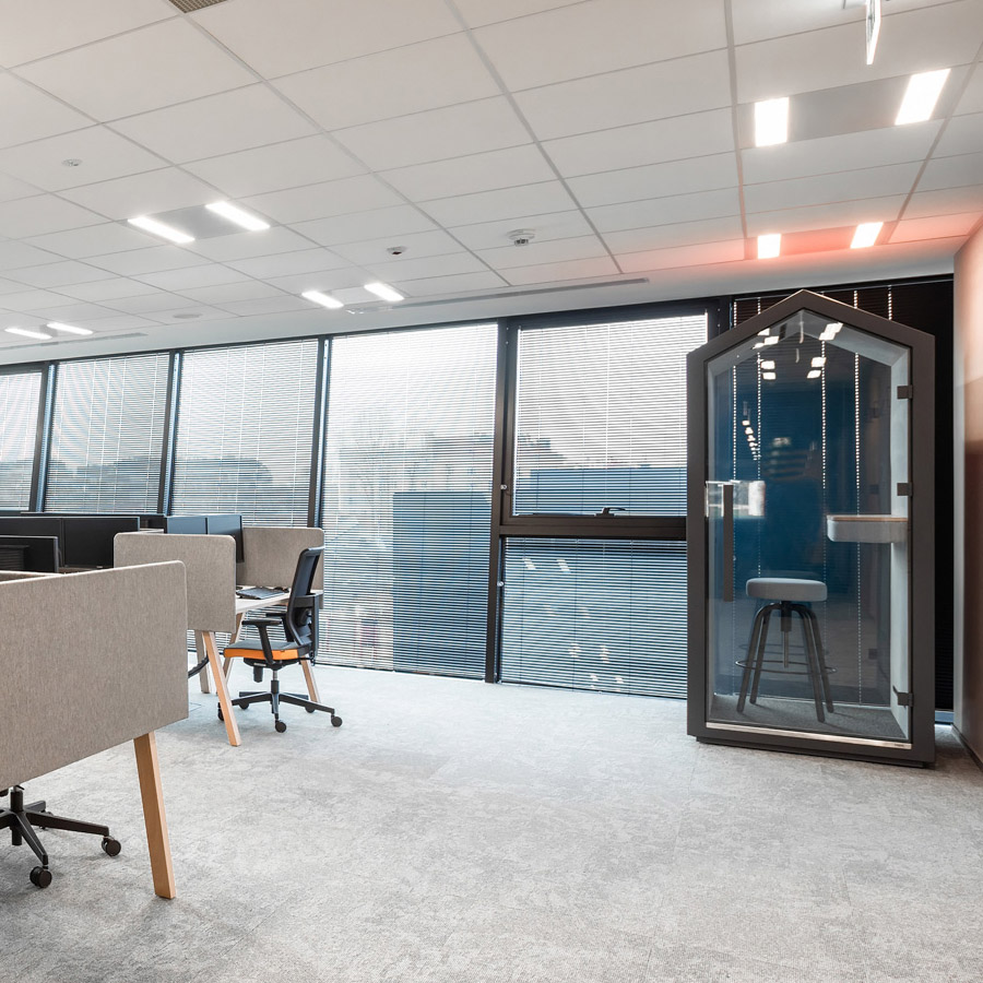 Bejot Treehouse Telefonbox Akustikkabine Innen mit Stoff Fenno 004