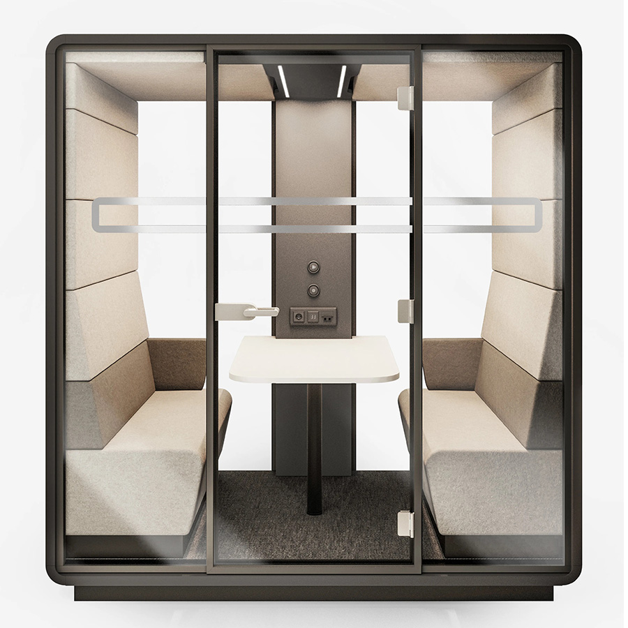 Hushoffice Hushmeet Akustikbox konfigurierbar in Wool Biscuit und Dust