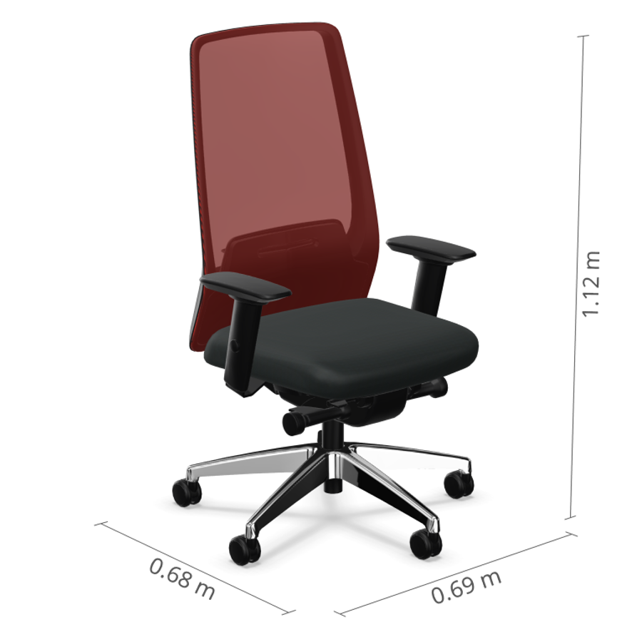 Interstuhl AIMis1 AM21C RückenlehnefFeuerrot Polster schwarz