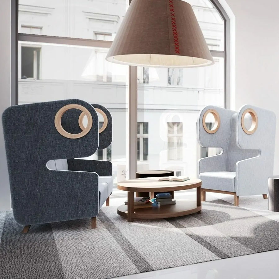 Mikomax Packman Sofa und Sessel mit Trennwänden Beispielbild