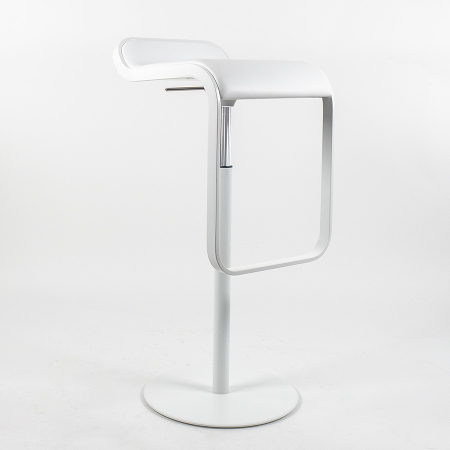 lapalma Lem Leder weiß - Gestell weiß lackiert - Gasfeder chrom matt