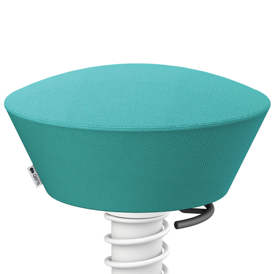 Aeris Swopper Select Wolle türkis - Gleiter - Gestell weiß - Standardfeder - Nahaufnahme