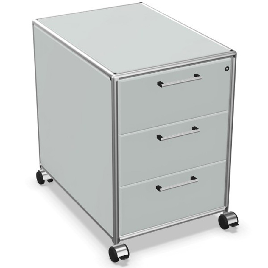 Bosse Rollcontainer mit Schüben lichtgrau - Gestell chrom