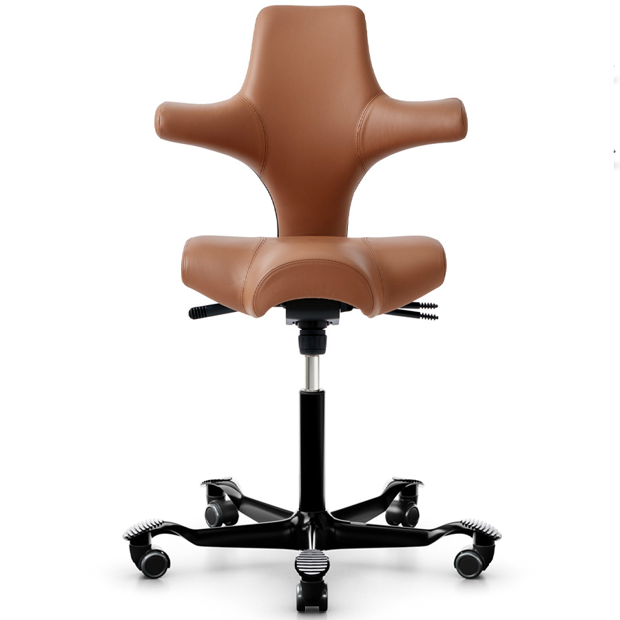 HAG Capisco Leder Natur mit Gestell schwarz