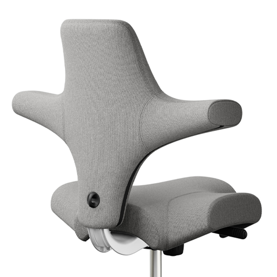 HAG CAPISCO 8106 Stoff Cura hellgrau mit Sattelsitz - Gestell weiß - Nahaufnahme