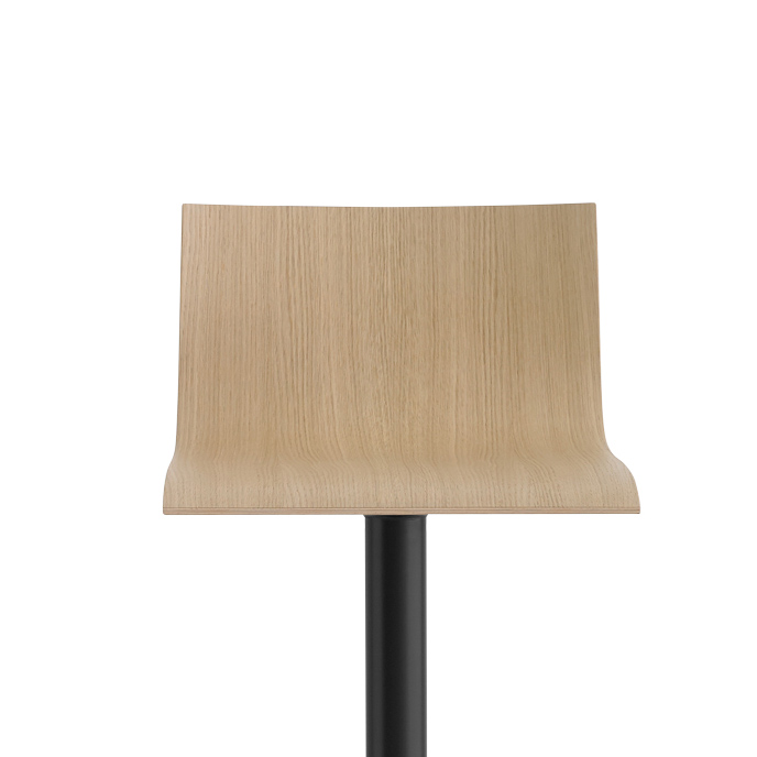 lapalma Thin Barhocker - Gestell schwarz -Sitzschale Eiche gebleicht