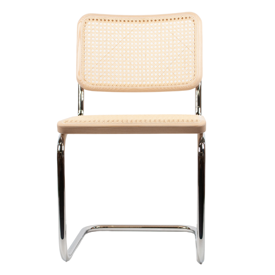 THONET Stahlrohr-Freischwinger S 32 V Rohrgeflecht-Sitz Esche Pure Materials - Frontansicht