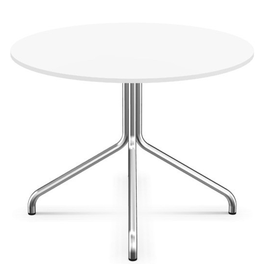 Profim Beistelltisch SH40 mit Spinnenfuß in Aluminium poliert - Platte HPL weiß