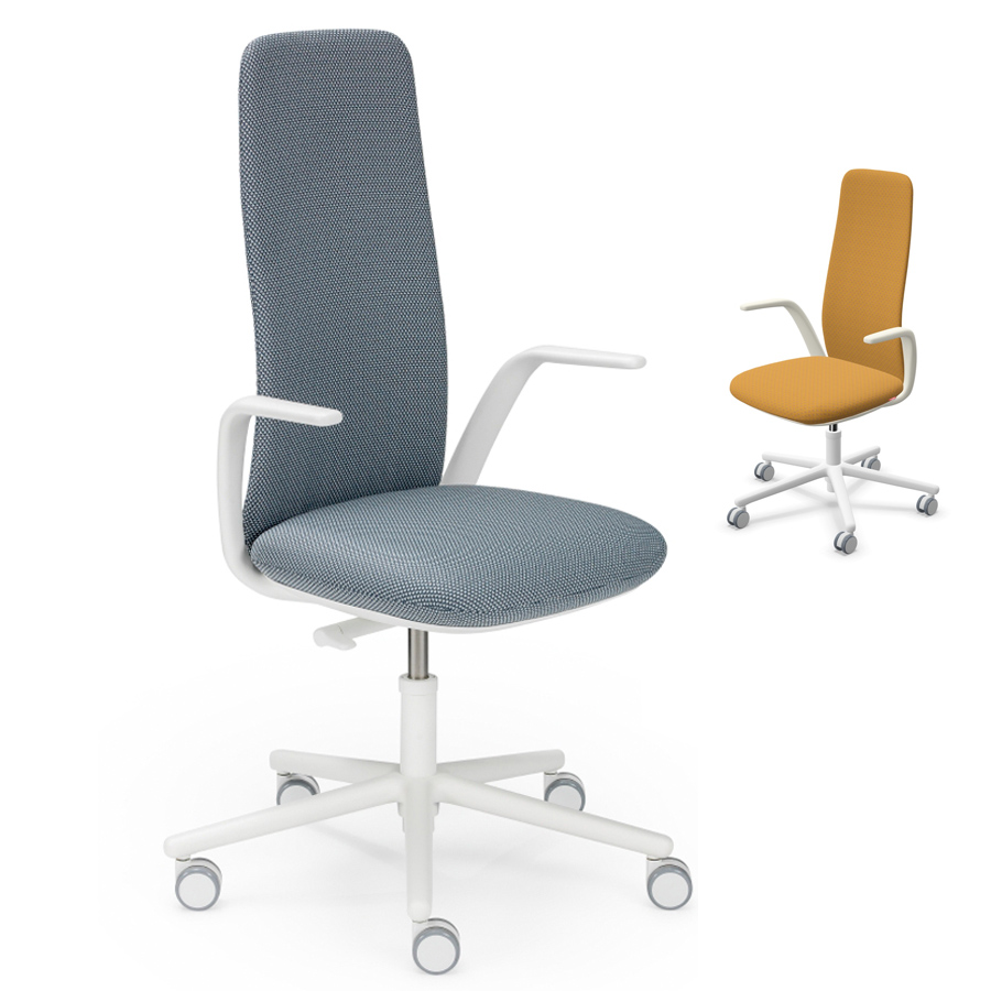 HAWORTH Nia Bürostuhl - Stoff Diagonale Chevron - seitliche Ansicht