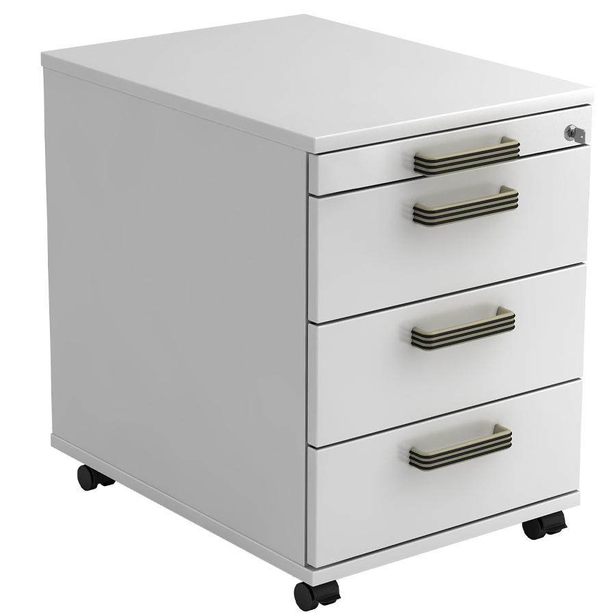 RWH Rollcontainer ROCK weiß - Streifengriff Kunststoff