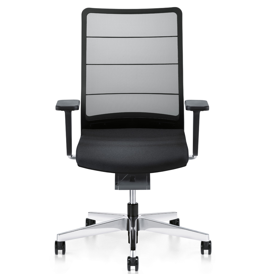 Interstuhl AirPad (3C42) - Fußkreuz Alu schwarz - Frontansicht