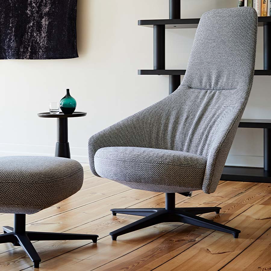 Noti Palo Soft Sessel Soft mit Drehfußgestell Stoff Cleo Pepper