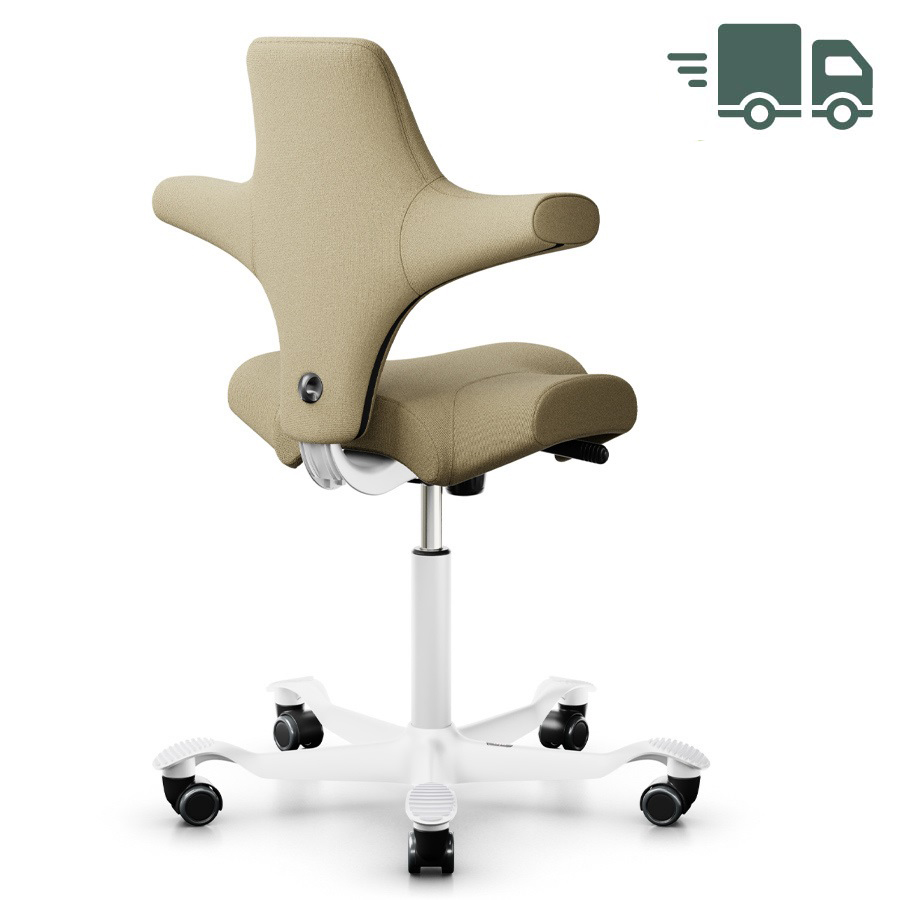 HAG Capisco 8106 Bürostuhl Stoff Capture 6101 beige Fußkreuz weiss