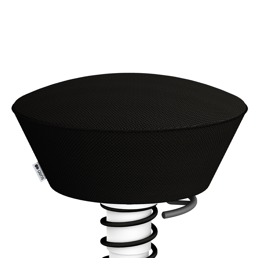 Aeris Swopper Air Mesh-Gewebe Runner schwarz mit Gleiter - Gestell weiß - Nahaufnahme