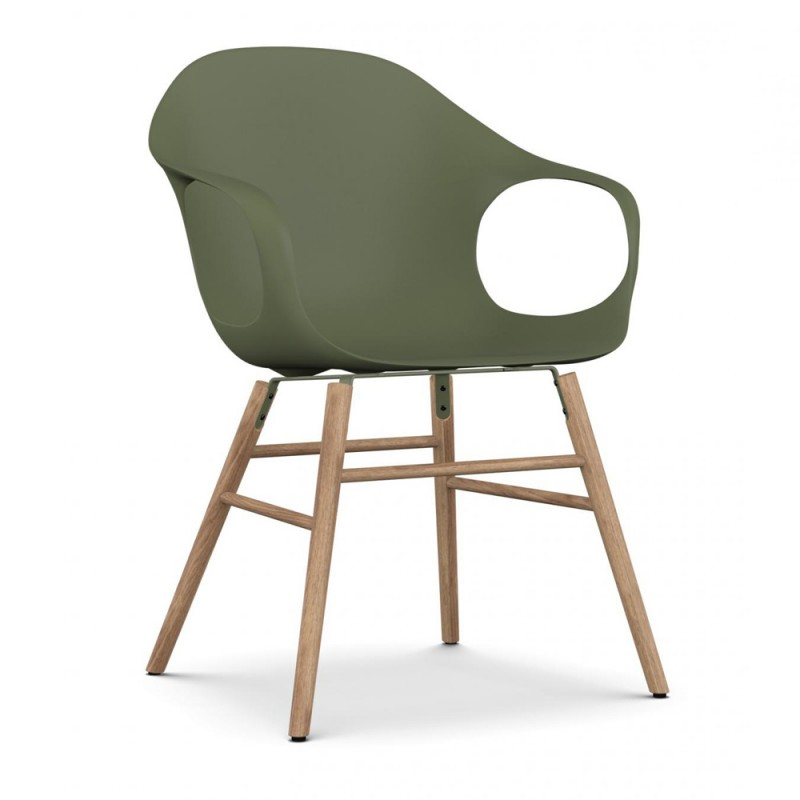 Kristalia Elephant - Schale olivgrün - Gestell Eiche natur