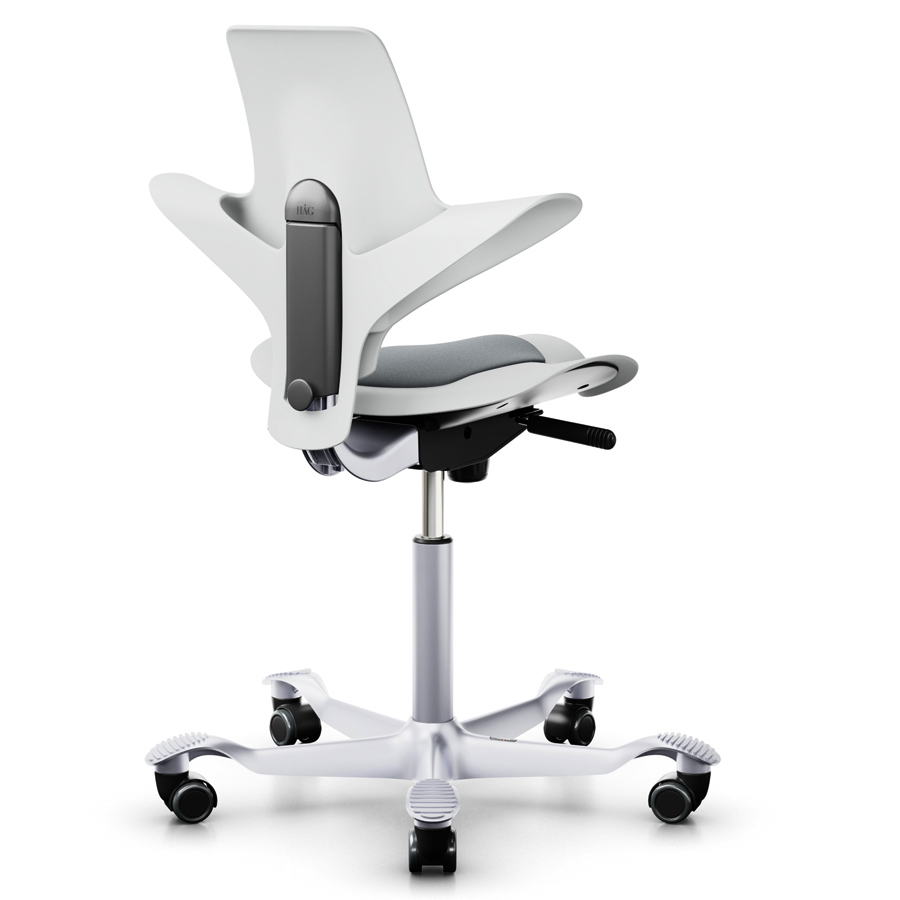 hag capisco 8010 weiß, Gestell silber, Bezug Nex 094 grau
