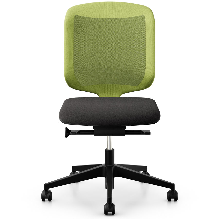 Giroflex 434-3019 gelb mit Kunststoff-Fußkreuz - Frontansicht