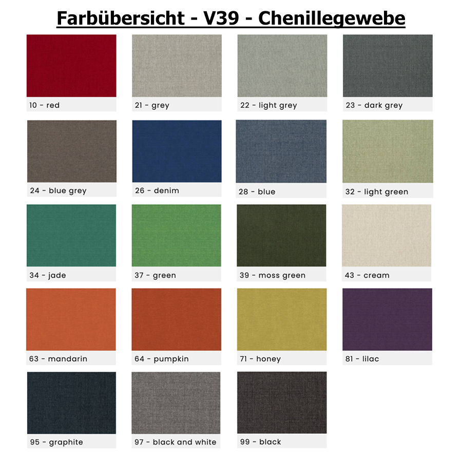 Farbübersicht - V39 - Chenillegewebe