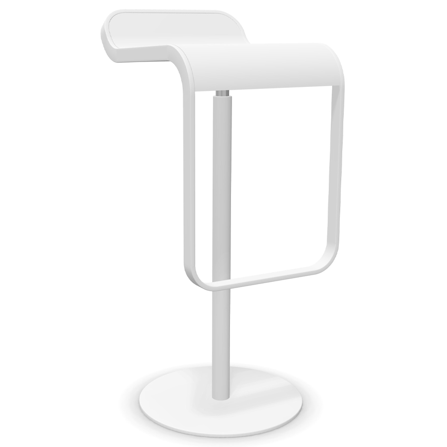 lapalma LEM S81 Barhocker 80 cm fix - Gestell u. Sitz weiß lackiert - seitliche Ansicht