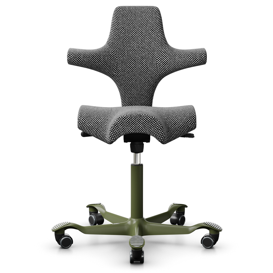 HAG Capisco 8106 mit Designstoff Sisu black and white | Gestell Moss Grey