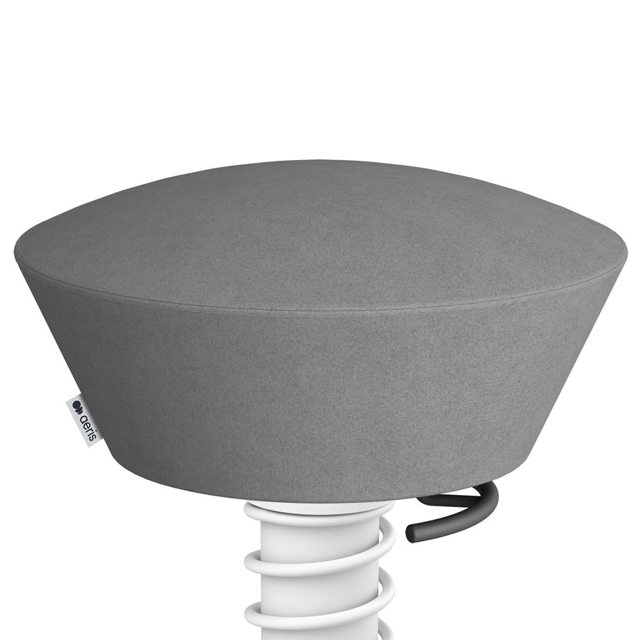 Aeris Swopper Mikrofaser Comfort grau mit Rollen - Gestell weiß - Nahaufnahme