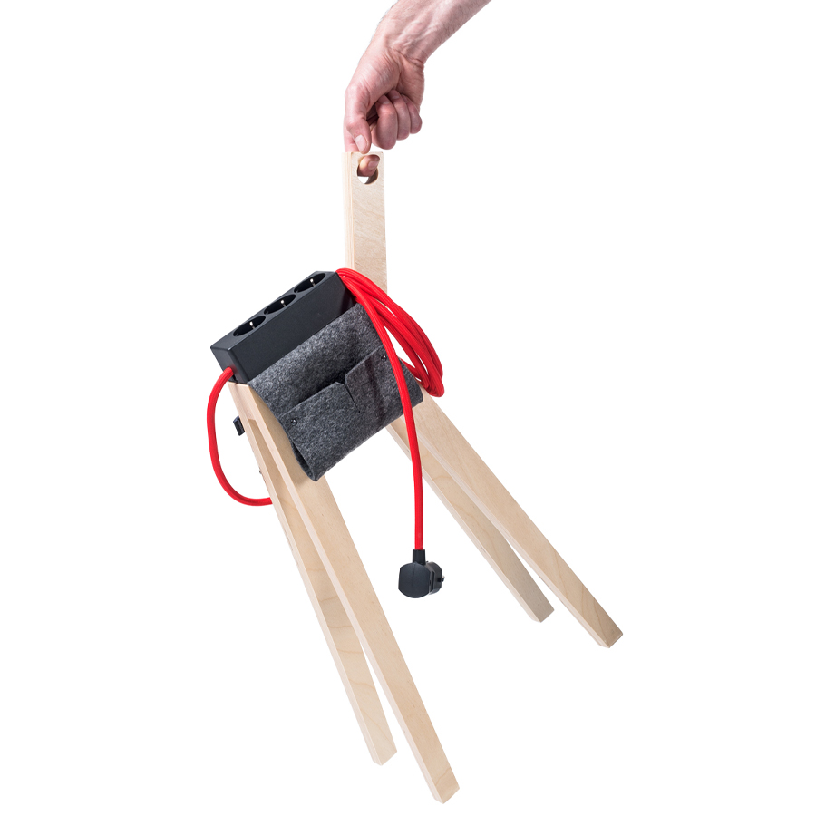 Stromer nature + Satteltaschen - Steckdose schwarz, Kabel rot